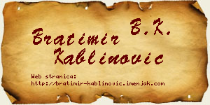 Bratimir Kablinović vizit kartica